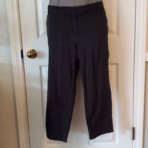 Plus Size Black Crop Length Trousers